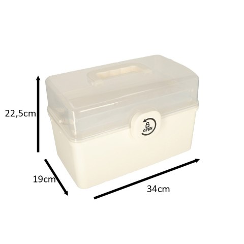 Organizer na leki pojemnik pudełko kasetka apteczka duży XXL na zamek skrzynka 34x19x22,5cm