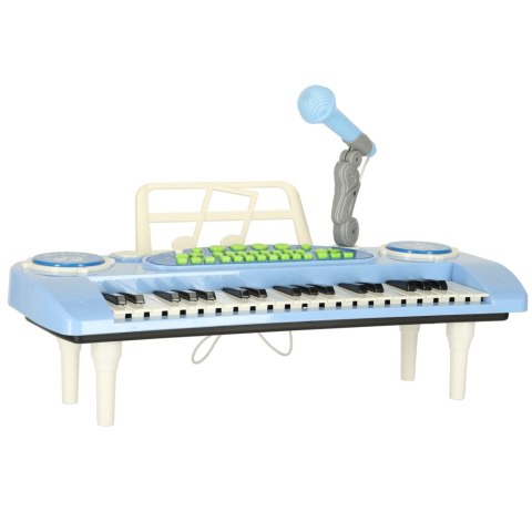 Keyboard dla dzieci pianinko interaktywne organki 37 klawiszy mikrofon statyw niebieskie Keyboard dla dzieci pianinko interaktywne organki 37 klawiszy mikrofon statyw niebieskie