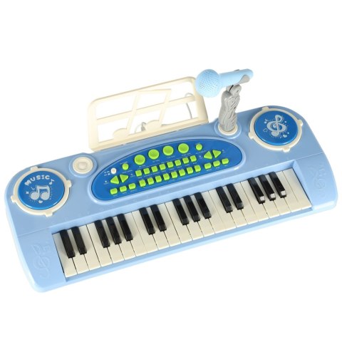 Keyboard dla dzieci pianinko interaktywne organki 37 klawiszy mikrofon statyw niebieskie Keyboard dla dzieci pianinko interaktywne organki 37 klawiszy mikrofon statyw niebieskie