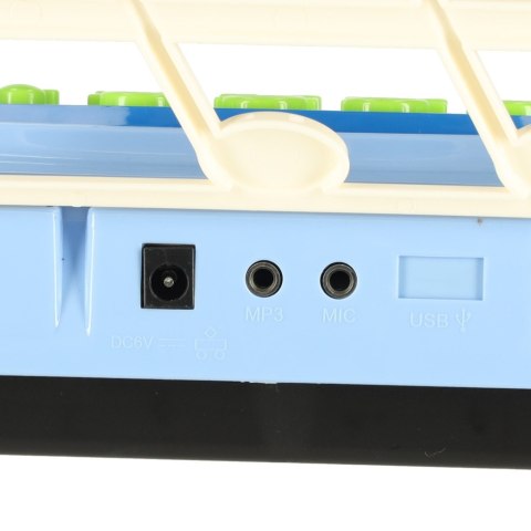 Keyboard dla dzieci pianinko interaktywne organki 37 klawiszy mikrofon statyw niebieskie Keyboard dla dzieci pianinko interaktywne organki 37 klawiszy mikrofon statyw niebieskie