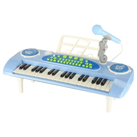 Keyboard dla dzieci pianinko interaktywne organki 37 klawiszy mikrofon statyw niebieskie Keyboard dla dzieci pianinko interaktywne organki 37 klawiszy mikrofon statyw niebieskie