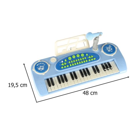 Keyboard dla dzieci pianinko interaktywne organki 37 klawiszy mikrofon statyw niebieskie Keyboard dla dzieci pianinko interaktywne organki 37 klawiszy mikrofon statyw niebieskie