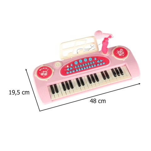 Keyboard dla dzieci pianinko interaktywne organki 37 klawiszy mikrofon statyw różowe Keyboard dla dzieci pianinko interaktywne organki 37 klawiszy mikrofon statyw różowe