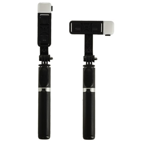 Kijek do selfie z pilotem Bluetooth statyw tripod lampka LED czarny