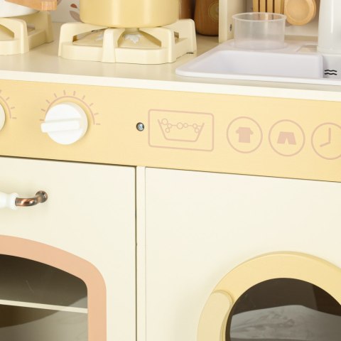 Kuchnia dla dzieci drewniana kran z wodą dźwięki światła 90cm Kuchnia dla dzieci drewniana kran z wodą dźwięki światła 90cm