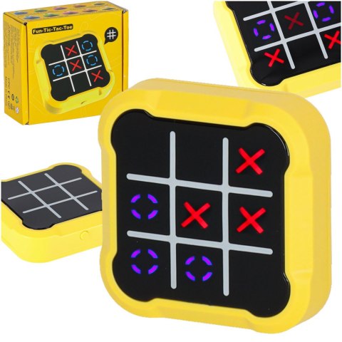 Kółko krzyżyk gra elektroniczna logiczna tic tac toe konsola przenośna żółta Kółko krzyżyk gra elektroniczna logiczna tic tac toe konsola przenośna żółta