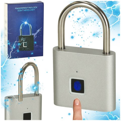 Zamek elektroniczny SMART kłódka inteligentna na odcisk palca stalowy karbon