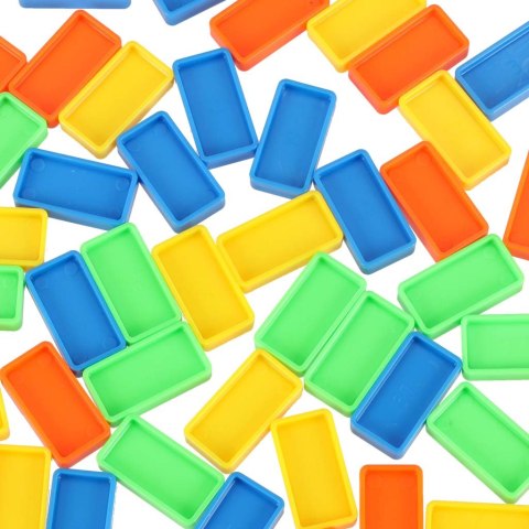 Gra edukacyjna domino klocki wyrzutnia samolot ze schodami i kulą zestaw
