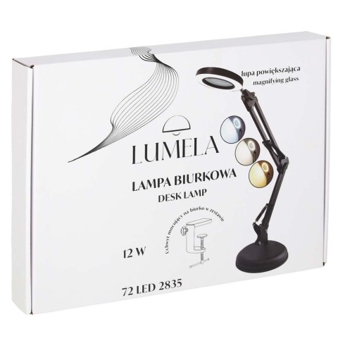 Lampka na biurko biurkowa LED z lupą szło powiększające obrotowy wysięgnik 2 sposoby mocowania