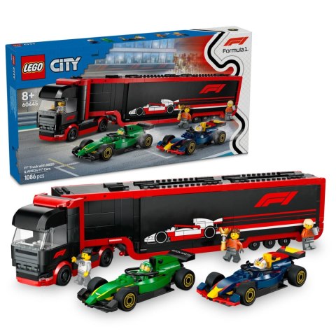 LEGO City F1 Truck With Rb20 & Amr24 F1 Cars 60445