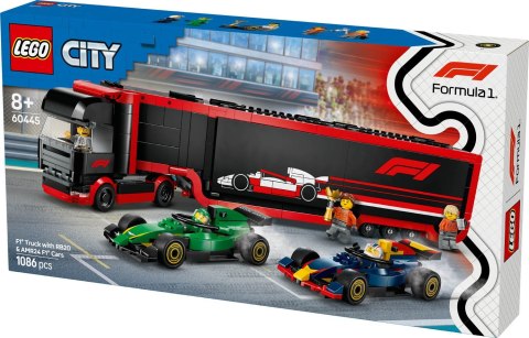 LEGO City F1 Truck With Rb20 & Amr24 F1 Cars 60445