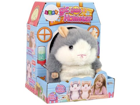 Interaktywny Gadający Chomik Brązowy Pluszowy Powtarzający Słowa