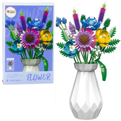 Klocki Konstrukcyjne Bukiet Kwiaty W Białym Wazonie 543 el.