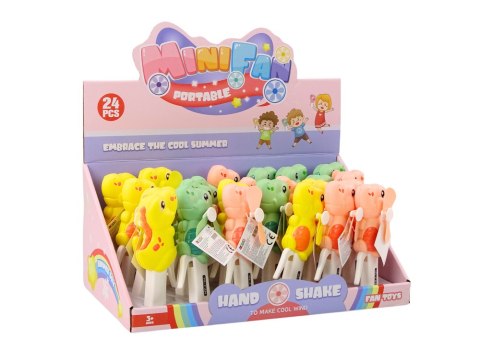 Wiatrak Ręczny Dinozaur Mini Wiatraczek Dla Dzieci 3 Kolory