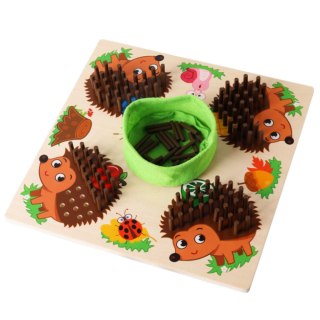 Gra Jeżyk Planszowa Logiczna Nauka Liczenia Drewniana