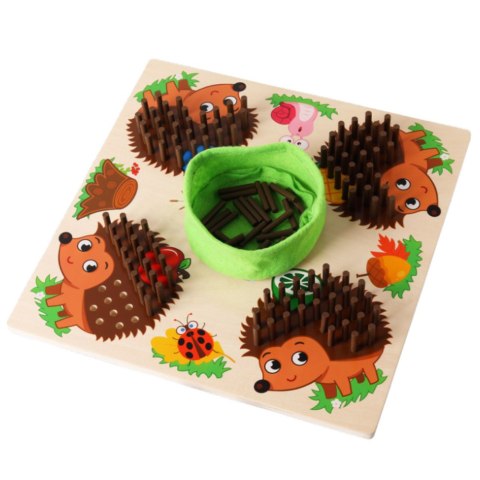 Gra Jeżyk Planszowa Logiczna Nauka Liczenia Drewniana