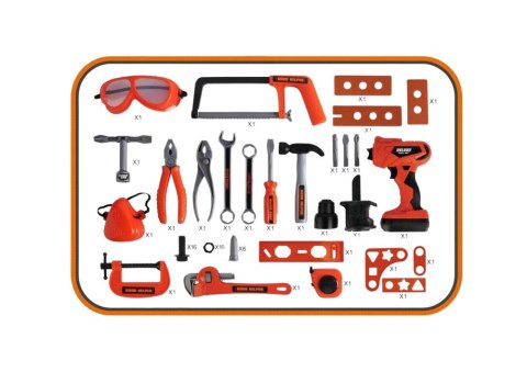 Zestaw Majsterkowicza Skrzynka Narzędzia Wiertarka Na Baterie