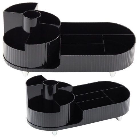 Organizer Wielofunkcyjny Na Kosmetyki Biurko Obrotowy Pojemny Czarny