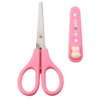 Nożyczki Szkolne Z Osłonką Ozdobny Biały Zajączek 14cm