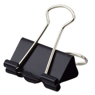 Zestaw Uniwersalne Klipsy Biurowe Stal Sprężynowa Czarne 25mm 12szt