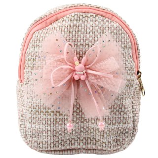 Plecak Dziecięcy Pleciony Kokarda Króliczek Różowy 21cm 2L