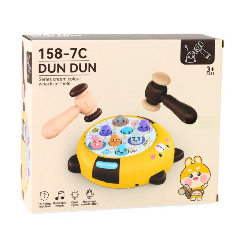 Gra Zręcznościowa Whack- A- Mole Dwa Młotki Kotek Żółto Brązowa