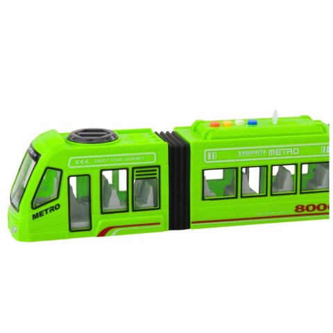 Metro Miejskie Tramwaj Otwierane Drzwi Światła Dźwięki Zielony 1:16