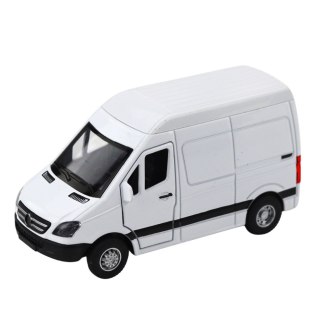 Samochód Dostawczy Metalowy Z Napędem Pull Back Światła Dźwięki Biały 1:32