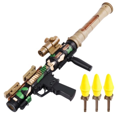 Zestaw Wojskowy Militarny Bazooka RPG Hełm Tracza Piankowe Pociski