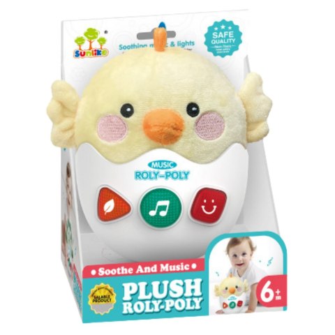 Interaktywna Wańka Wstańka Kurczak Światła Dźwięki Żółty