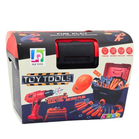 Zestaw Majsterkowicza Skrzynka Z Narzędziami Wiertarka Na Baterie 55el