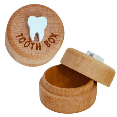 Drewniane Pudełko Na Zęby Mleczne Dla Dzieci Z Grawerem Tooth Box