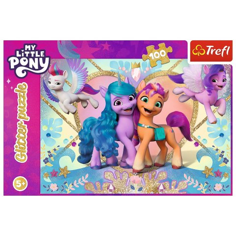 Puzzle - 100 Glitter - My Little Pony - Błyszczące kucyki - Trefl 14831