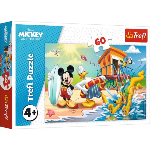 Puzzle - 60 - Ciekawy dzień Mikiego i przyjaciół - Myszka Miki - Trefl 17359