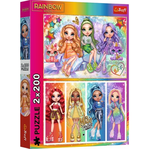 Puzzle - 2x200 - Tęczowe lalki - Rainbow high - Trefl 13335