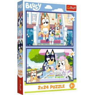 Puzzle - 2x24 - Zabawna Bluey - Trefl 34446