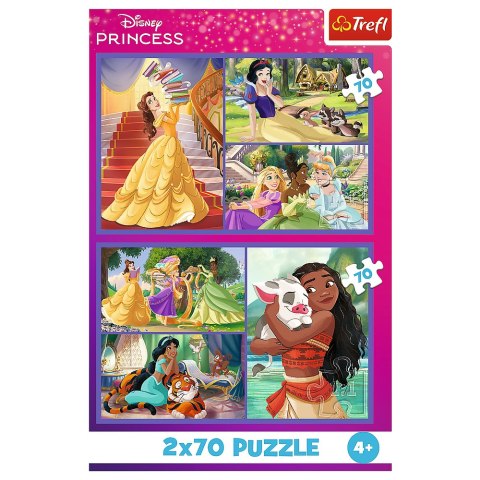 Puzzle - 2x70 - Bajkowe dni - Disney Princess - Trefl 34440