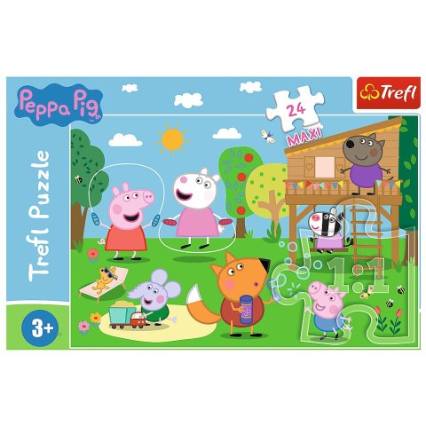 Puzzle - 24 Maxi - Zabawy na polanie - Świnka Peppa - Trefl 14342