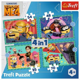 Puzzle - 4w1 (35, 48, 54, 70) - Zwariowane Minionki - Trefl 34648