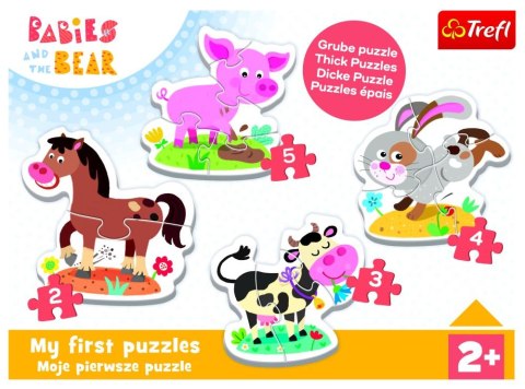 Puzzle - Baby Classic - Na farmie - Konik Świnka Króliczek Krówka - Trefl 36127