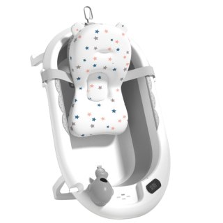 Wanienka Z Termometrem Dla Niemowląt Składana Materac W Gwiazdki Szara