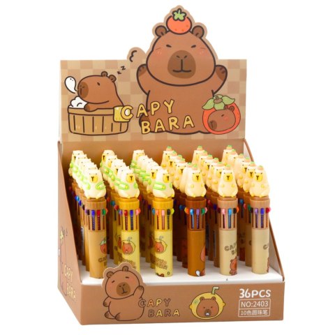 Długopis Kapibara Figurka Wielokolorowy Automatyczny Kapibara 10w1