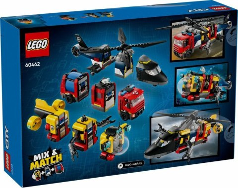 LEGO 60462 CITY Zestaw z helikopterem, wozem strażackim i łodzią podwodną