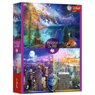 Puzzle - 2x500 - Wycieczka po Ameryce - Trefl 37500
