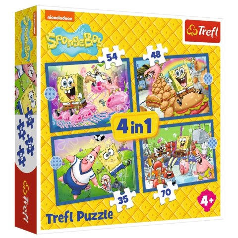 Puzzle - 4w1 (35, 48, 54, 70) - Podwodne Życie SpongeBoba - Trefl 34674