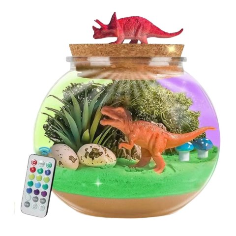 Zestaw Kreatywny Terrarium Dla Dinozaurów DIY Lampka LED Pilot