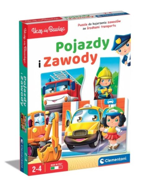 Gra edukacyjna Pojazdy i Zawody Uczę się Bawiąc Język Polski Clementoni 50765