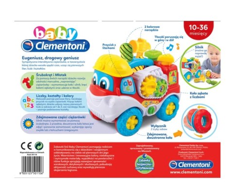 Interaktywna Ciężarówka Eugeniusz Drogowy Geniusz Śrubokręt i Młotek Język Polski Clementoni 50110