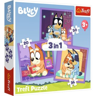 Puzzle - 3w1 (20, 36, 50) - Poznaj Bluey - Trefl 34895