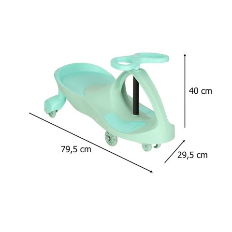 Jeździk grawitacyjny świecące koła LED miętowy